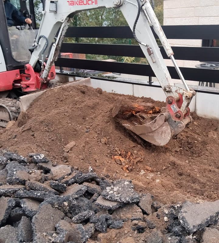 Trabajos de excavación en Pontevedra